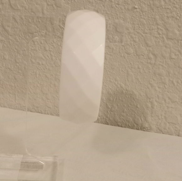 West Germany White Facet Cut White Bangle Lucite Bracelet LAST DAY - Picture 1 of 8